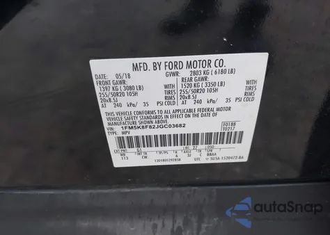 2018 Ford Explorer Limited z USA, uszkodzony, nr VIN 1FM5K8F82JGC03682